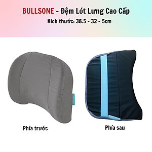 Đệm Lưng Cao Cấp Bullsone - Xám - Hàng chính hãng