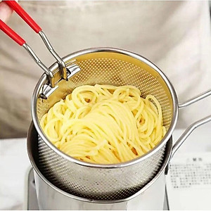 Nồi Chiên Nhúng Ngập Dầu Inox 304, Bộ Nồi Kèm Rổ Lọc Dầu 2 IN 1 Không Gỉ