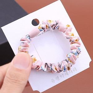 Dây buộc tóc nữ vải hoa [Set 5 dây] NASI phối màu dễ thương phong cách hàn quốc thun cột tóc nữ co giãn tốt phụ kiện tóc