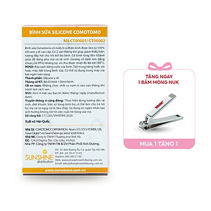 Bộ hai bình sữa silicone Comotomo 150ml - Hồng Tặng Bấm móng sơ sinh NUK