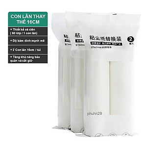 Cây Lăn Bụi Quần Áo, Ga Giường, Sofa, Lăn Lông Chó Mèo 16cm Có Lõi Thay Thế Tiện Lợi - PEAFLO 