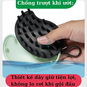 Lược Massage Da Đầu Đa Năng- Bàn Chải Gội Đầu Silicon Thông Minh- Lược Gội Đầu & Mát-xa Cầm Tay- Lược Mát-Xa Da Đầu Mini- Bàn Chải Chăm Sóc Tóc Chống Rụng- Lược Silicon Tạo Bọt & Làm Sạch Da Đầu