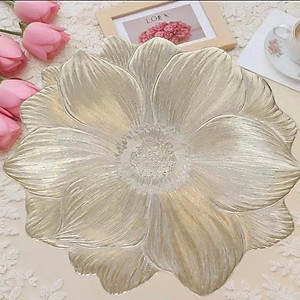 Tấm Lót Bàn Ăn PVC Hình Hoa Sen 38cm – Phong Cách Châu Âu, Sang Trọng, Dễ Vệ Sinh - Thảm Lót Bình Hoa - Thảm Decor - Hàng CHính Hãng MINIIN
