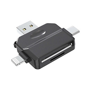Đầu đọc thẻ nhớ SD, TF đa năng 3in1 Type c, L, USB dùng cho điện thoại, laptop, máy ảnh - Hàng nhập khẩu