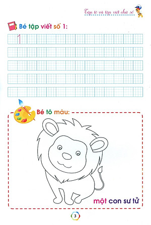 Chuẩn Bị Cho Bé Vào Lớp 1 - Tập Tô Và Tập Viết Chữ Số (Quyển 2) (Tái Bản 2020)