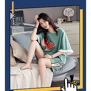 Đồ bộ ngủ mặc nhà thun cotton tay ngắn quần đùi siêu xinh