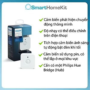 Cảm biến chuyển động Philips Hue Motion Sensor - Không Dây - Hàng Chính Hãng