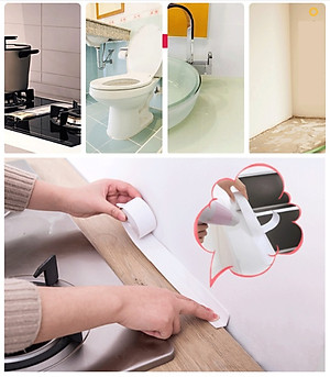 Băng keo dán chống thấm nước bồn rửa chén, bếp, nhà vệ sinh [Tặng dây cột tóc hoa mặt trời ngẫu nhiên]
