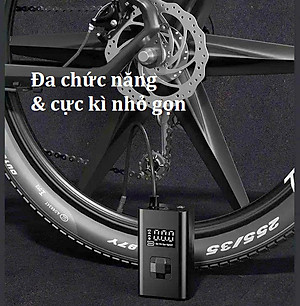 Máy Bơm Lốp Xe Máy Xe Đạp Không Dây Thế Hệ Mới 2025 150PSI LED Display Nhỏ Gọn Mạnh Mẽ Tự Động Ngắt Khi Đủ Hơi