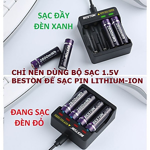 Vỉ 4 viên pin tiểu sạc AA (2A) Lithium Ion Beston 1.5V cao cấp Dung lượng cao - Hàng nhập khẩu