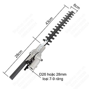 Đầu tỉa cành trên cao, cắt tỉa hàng rào, cắt tỉa cây, gắn máy cắt cỏ loại D26-28mm tùy chọn