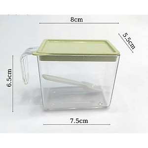 Bộ 4 lọ gia vị có thìa muỗng nhựa Việt Nhật - Hũ đựng gia vị có nắp đậy, có khay đế (Màu ngẫu nhiên)