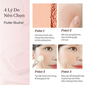 Phấn Má Hồng Mịn Lì Kiềm Dầu Chuẩn Màu mude Flutter Blusher (5g)