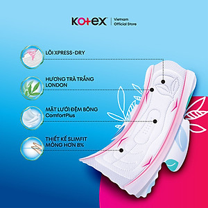 Combo 4 gói Băng Vệ Sinh Kotex Bảo Vệ Toàn Diện 23cm Siêu Mỏng Cánh - Gói 8 miếng