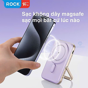 Pin sạc dự phòng không dây kèm giá đỡ điện thoại Rockspace P20 SE sạc nhanh PD 20W 10000mAh - Hàng chính hãng bảo hành 12 tháng