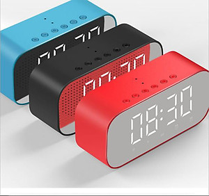 Loa Bluetooth Mini Cao Cấp S5 Hỗ Trợ USB Kiêm Đồng Hồ Báo Thức Và Gương Soi Tiện Lợi + Tặng Tai Nghe Nhét Tai