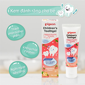 Kem Đánh Răng Trẻ Em Pigeon 45g- Hương Dâu/Hương Trái Cây Nhiệt Đới