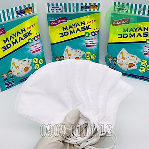 KHẨU TRANG TRẺ EM 3D Cao Cấp [Set 5 Cái]  [Mayan - Chính Hãng - 4 Lớp Màng Lọc Kháng Khuẩn Theo Chuẩn N95 PM 2.5]