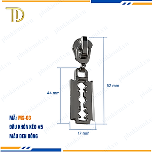 Đầu khóa kéo túi xách, đầu khóa kéo thay thế, đầu khóa kéo balo răng 5 mạ điện độ bền 5-8 năm
