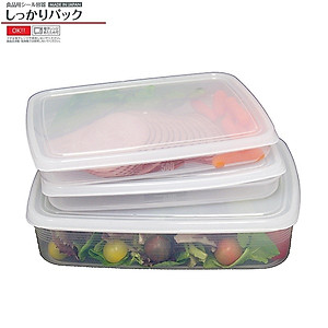 Combo 02 Hộp bảo quản thực phẩm Nakaya hình chữ nhật dẹt - Nội địa Nhật