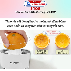 Máy vắt cam Sharp EJ-J408-WH - Hàng chính hãng