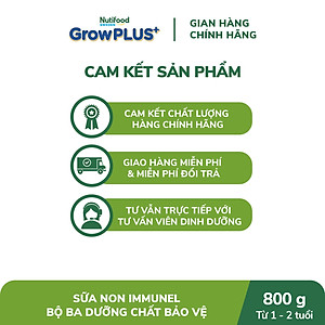 Sữa bột Nutifood GrowPLUS+ Sữa Non Immunel trên 1 tuổi Lon 800g