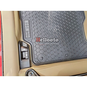 Thảm lót sàn cao su xe Toyota Vios 2014- 2022 (Mẫu Nissin tổ ong CHỮ TRẮNG)