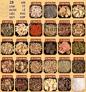 Bịch 28 Vị Thảo Dược Ngâm Chân Túi Lọc Đông Y 650g Tán Bột Thải Độc Giảm Stress Ngủ Ngon Chống Hôi Chân 