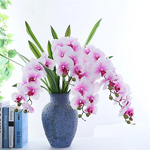 Cành lan hồ điệp giả cao cấp - 1 cành - 9 bông - dài 100cm - Cây giả, hoa lụa Decor trang trí nhà cửa