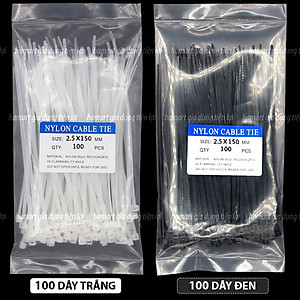 Túi 100 Dây Thít Nhựa Dây Rút Lạt Nhựa Buộc Treo Đánh Dấu Cố Định Vật Dụng 3x150 4x250 Tiện Lợi