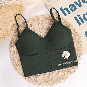 Áo Bra Hoa Cúc Họa Mi Thun Gân Hottrend Cá Tính
