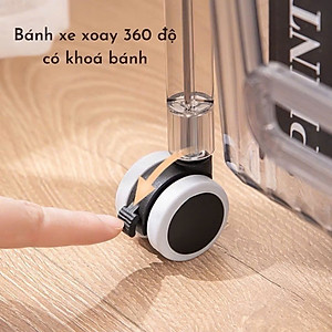 Kệ Nhà Bếp 3 Tầng Trong Suốt Hình Heo Có Bánh Xe Xịn Sò - Kệ Để Mỹ Phẩm, Đồ Trang Điểm Đa Năng - HÀNG CHÍNH HÃNG MINIIN