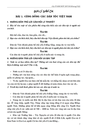 Sách Giải Bài Tập Địa Lớp 9