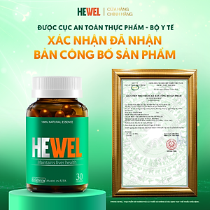 [Hộp 30v] Viên Uống Bổ Gan Hewel Ecogreen Giải Độc Gan Mát Gan, Hỗ Trợ Tiêu Hóa