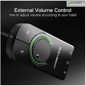 Cáp USB Sound 3.5mm Loa & Mic Có Volume control UGREEN 40964 - Hàng chính hãng 