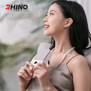 Quạt gió mini cầm tay Rhino F302 tích điện, 3 mức độ gió, pin 2000 mAh kèm dây treo - Hàng chính hãng