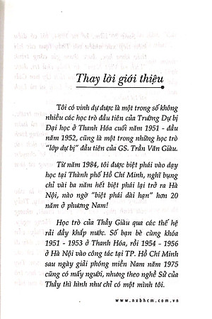 Sách Giáo Sư Trần Văn Giàu - Nghe Thầy Kể Chuyện