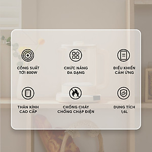 Ấm đun pha trà đa năng 1.6L Elmich KEE-9146, 8 chương trình đun nấu - Hàng chính hãng