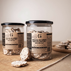 Snack gạo lứt ngũ cốc nguyên hạt GUfoods - Không chiên dầu, Đa dạng hương vị, Thanh đạm, Lành mạnh, Phù hợp Eat clean, Ăn vặt healthy, Tiện lợi, Thuần chay