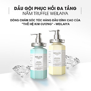Combo  Dầu gội xả phục hồi đa tầng nấm Truffle Weilaiya hương nước hoa và Sữa tắm trắng da cánh hoa hồng Damask Weilaiya