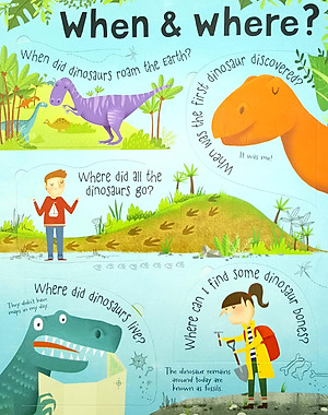 Sách tương tác tiếng Anh - Usborne Lift-the-flap Questions and Answers about Dinosaurs