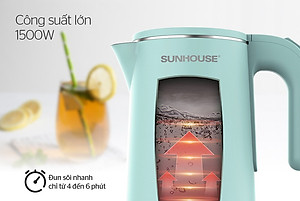 ẤM SIÊU TỐC INOX 2 LỚP 1.8L SUNHOUSE SHD1351 - Hàng chính hãng