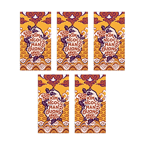 Bao lì xì 9x17 cm SDstationery CÁT NIÊN MỸ Ý (set 5 bao) giấy chất lượng cao, hoa văn cổ truyền sang trọng