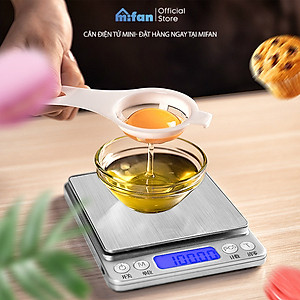 Cân Điện Tử Mini Cao Cấp 2024 MIFAN 0.01g - 3kg - Nhỏ Gọn, Siêu Chính Xác, Thép Không Gỉ, Màn LCD -Tặng 2 Đĩa Cân Và Pin