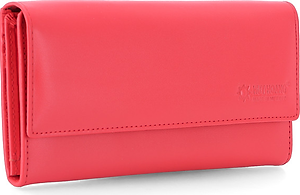 Ví nữ da bò cao cấp Huy Hoàng 3 gấp màu đỏ tươi HT3164