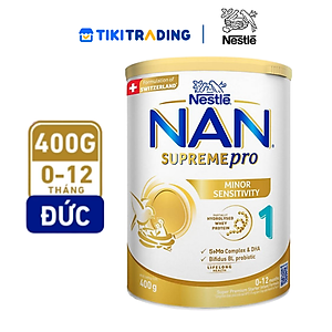 Sữa bột Nestlé NAN SUPREMEPRO 1 400g nhập khẩu Đức với 5HMO & đạm Gentle Optipro ( Dành cho trẻ từ 0 - 12 tháng tuổi)