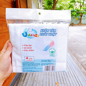 Khăn Tắm Xô 4 Lớp Cao Cấp Unmei 75 x 80 cm, 100% Cotton (1 Cái/bịch)