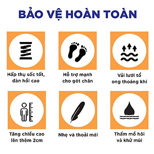 Lót giày thể thao nam nữ Genky Sport 7 lớp, tăng 2cm chiều cao, chống sốc, thấm mồ hôi và khử mùi, nâng vòm bàn chân