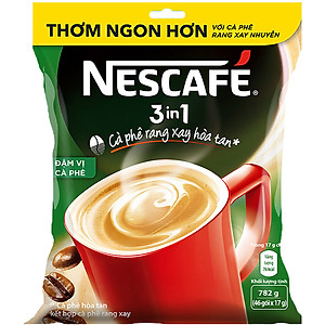 Combo 3 cà phê rang xay hoà tan Nescafé 3in1 Vị Rang Đậm (Bịch 46 gói x 17g) [Tặng bộ 3 thố thuỷ tinh Nescafé]