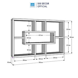 Kệ Gỗ Treo Tường Để Đồ Trang Trí Nhiều Ngăn Thương Hiệu SIB Decor KT525